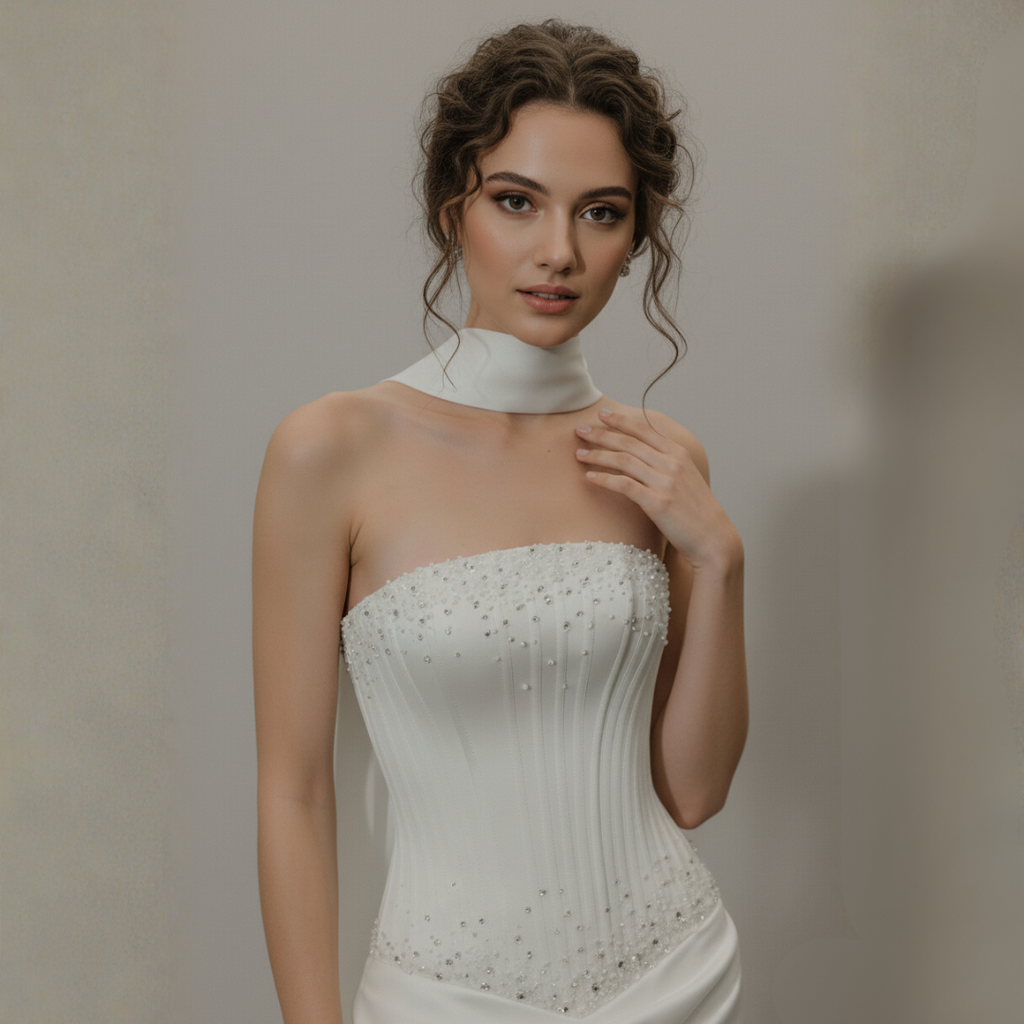 Modern Romantic Lace Fit and Flare Wedding Gown | Silque Bridal