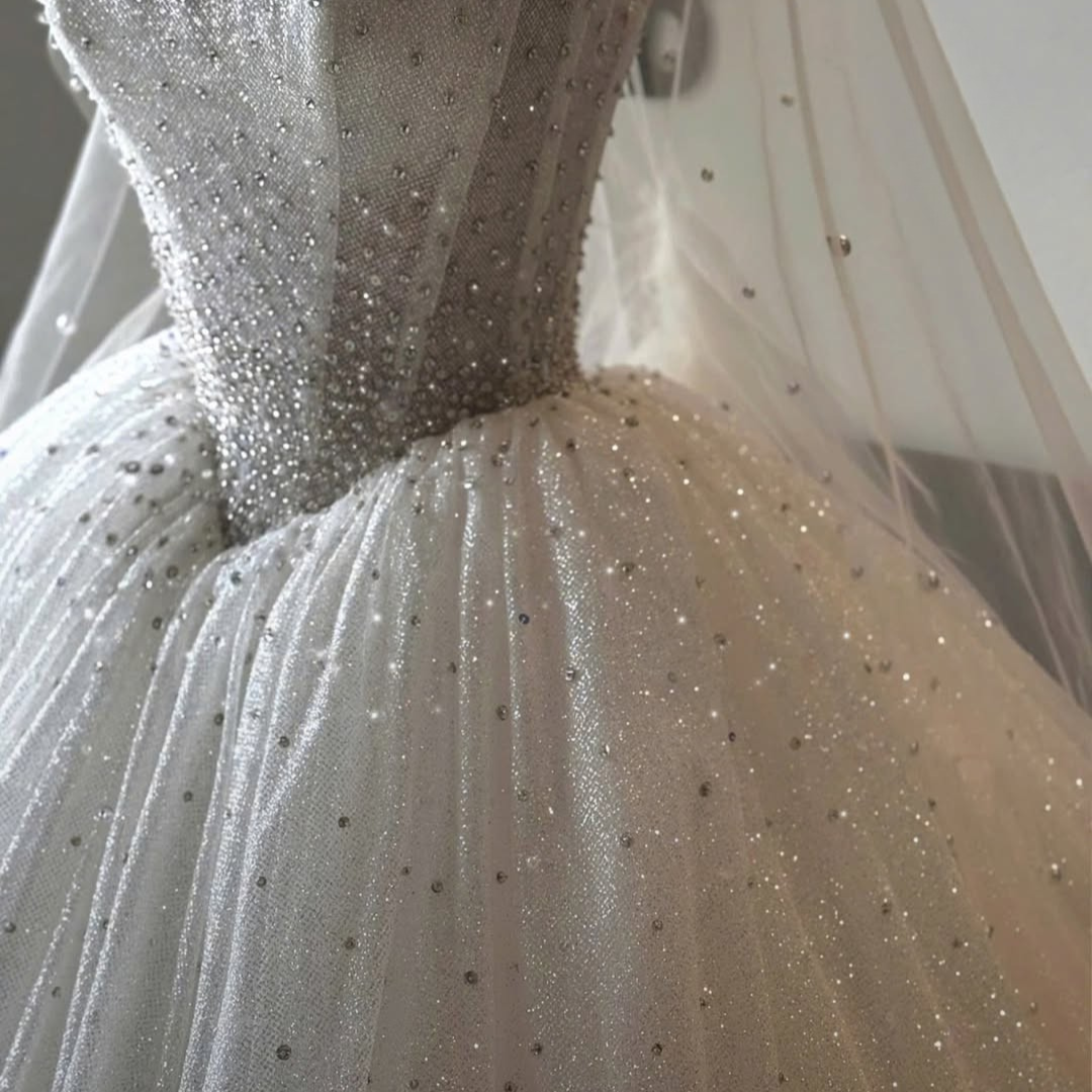 Sparkle Ball Gown Wedding Dress with Beaded Corset | Silque