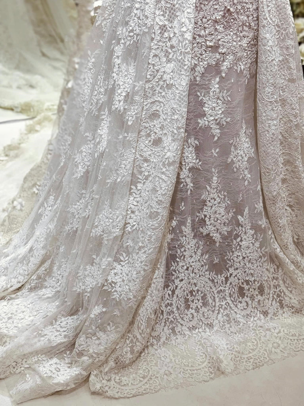 2-in-1 Off-Shoulder Lace Ball Gown with Sheer Corset & Overskirt