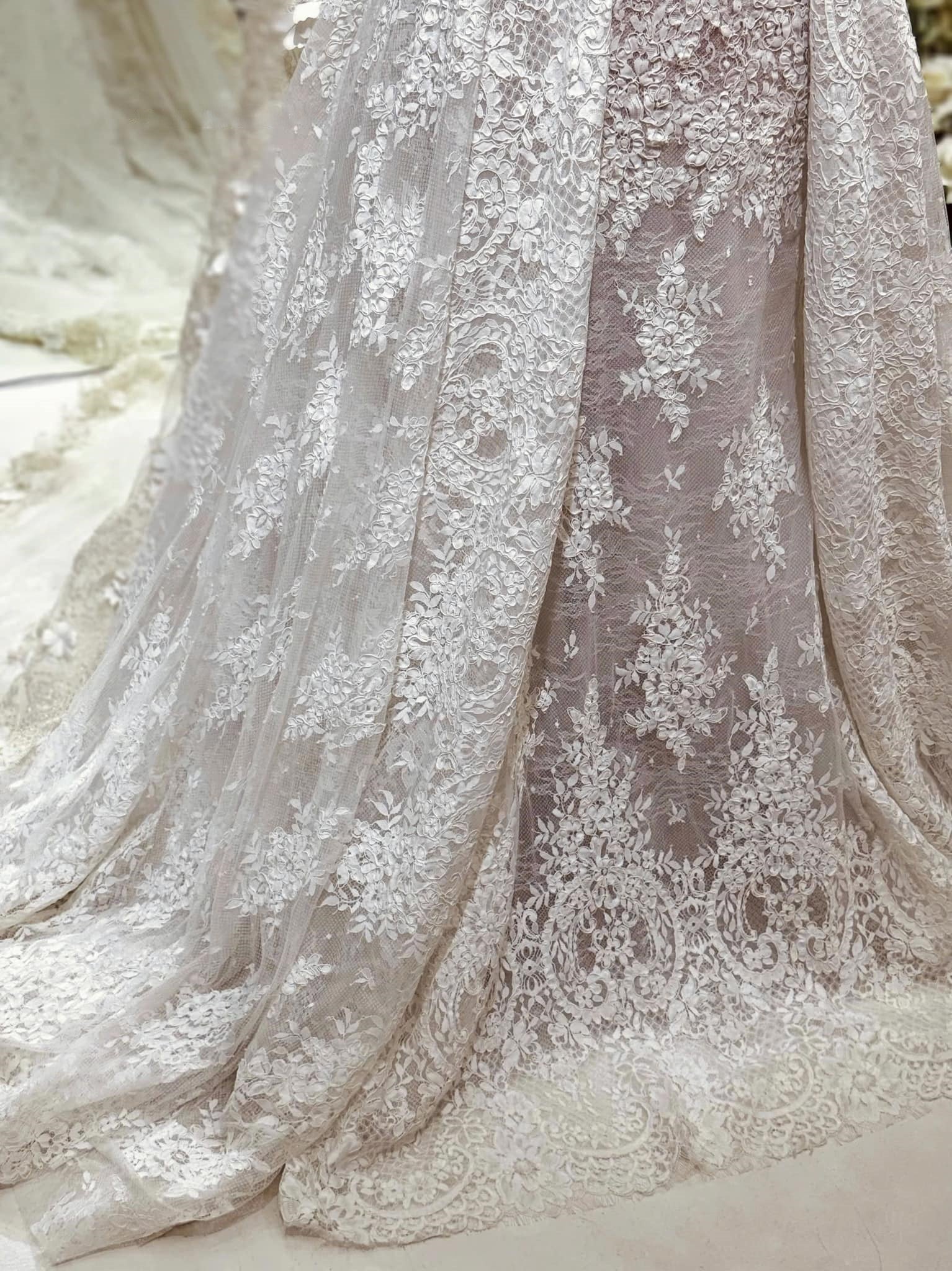 2-in-1 Off-Shoulder Lace Ball Gown with Sheer Corset & Overskirt