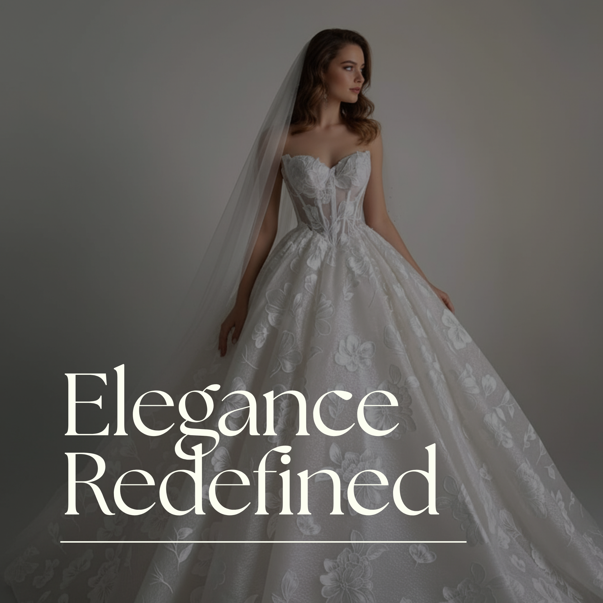 Exquisite Floral Ball Gown Wedding Dress – Diamond White | Silque Bridal