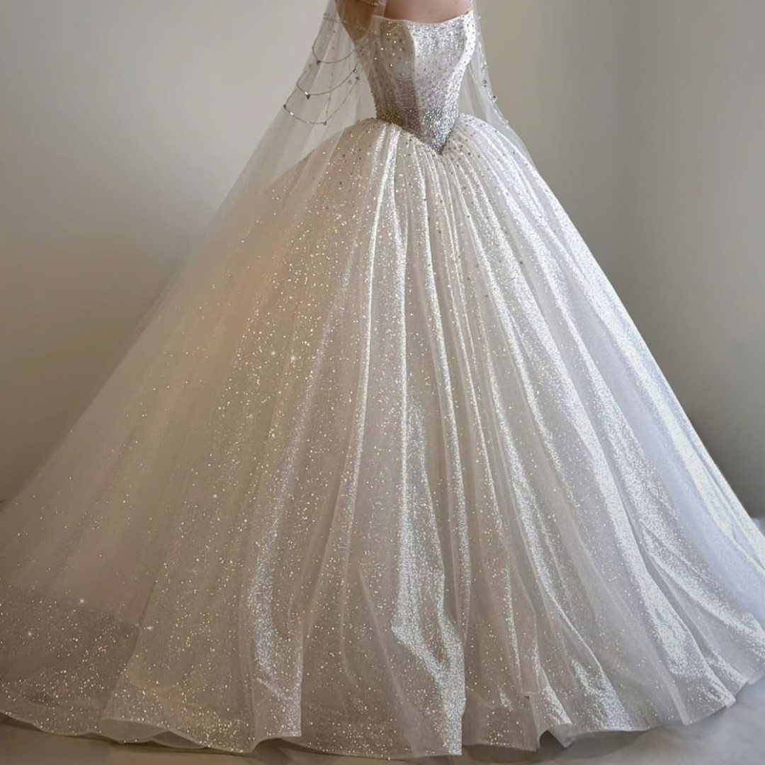 Sparkle Ball Gown Wedding Dress with Beaded Corset | Silque