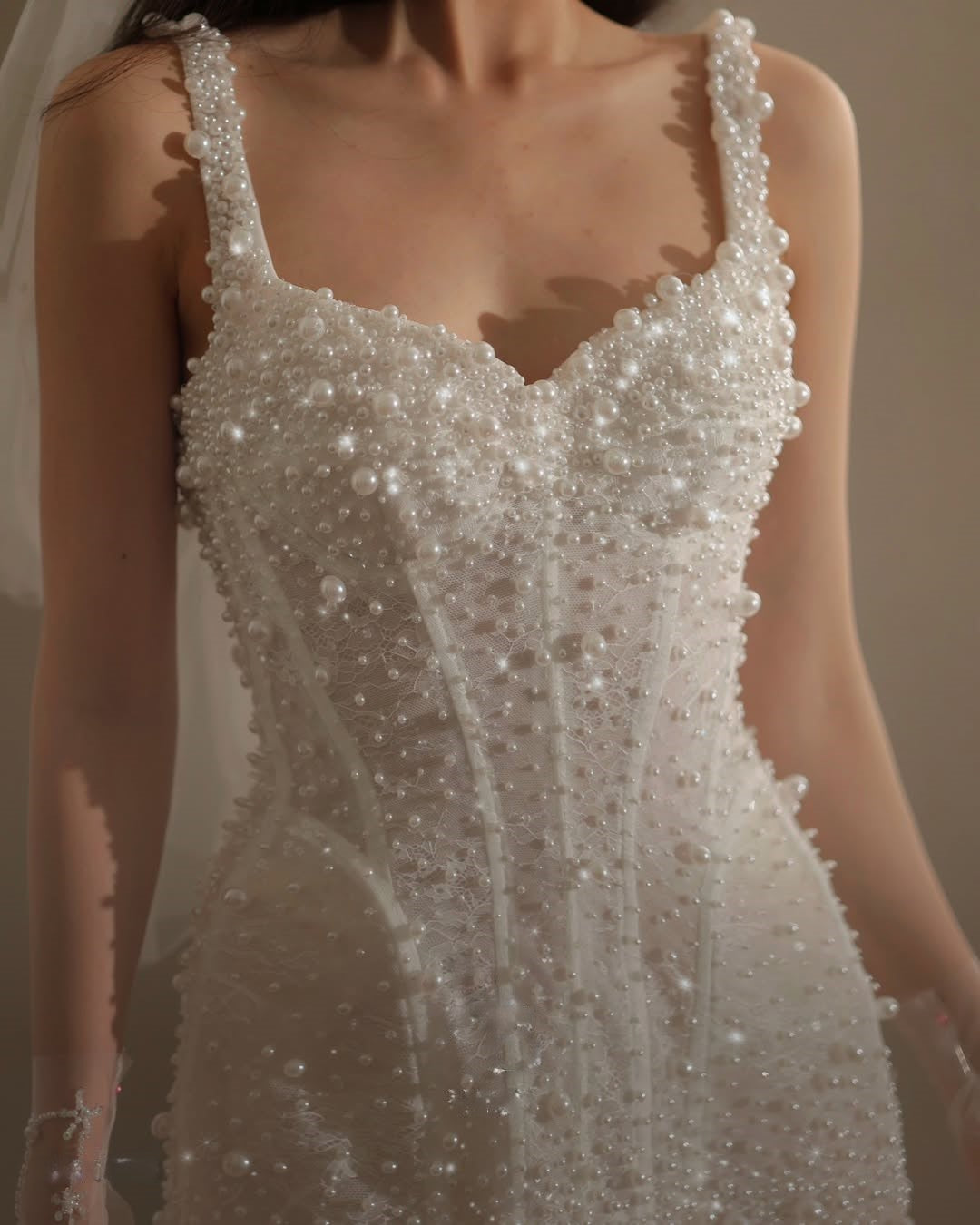 Pearl-Embellished Mini Corset Wedding Dress – Luxury Short Bridal Gown | Silque Mini Couture Collection