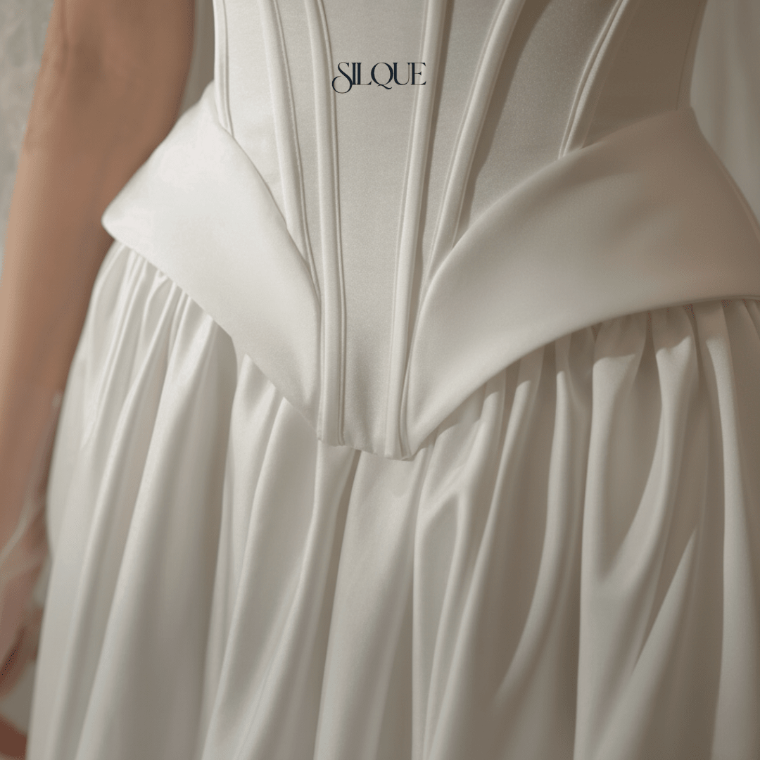 Corset Satin Sweetheart Wedding Gown – Silque Bridal - Wedding Dress - SilqueBridal