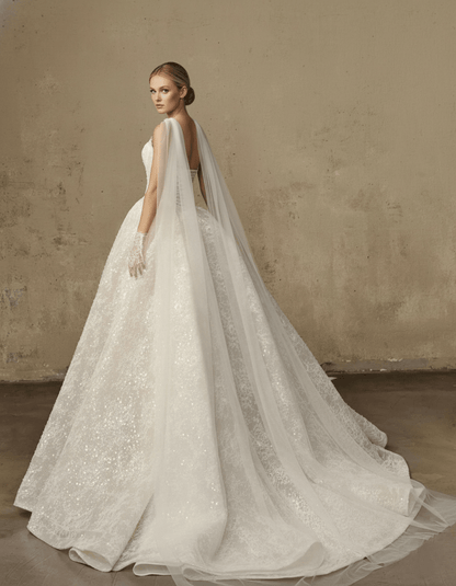 Couture Glitter Corset Ball Gown – Strapless Luxury Wedding Dress - Wedding Dress - SilqueBridal