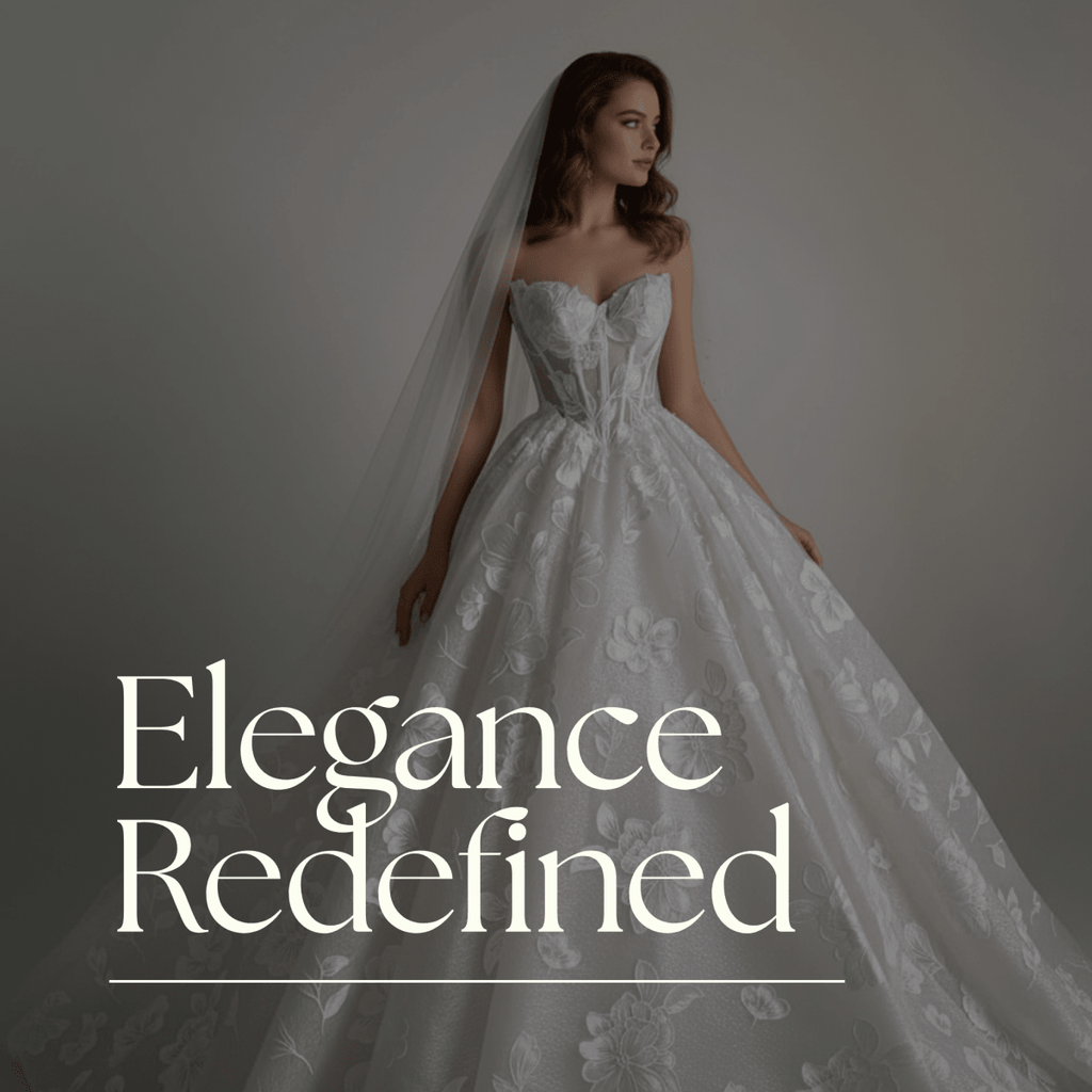 Exquisite Floral Ball Gown Wedding Dress – Diamond White | Silque Bridal - Wedding Dress - SilqueBridal
