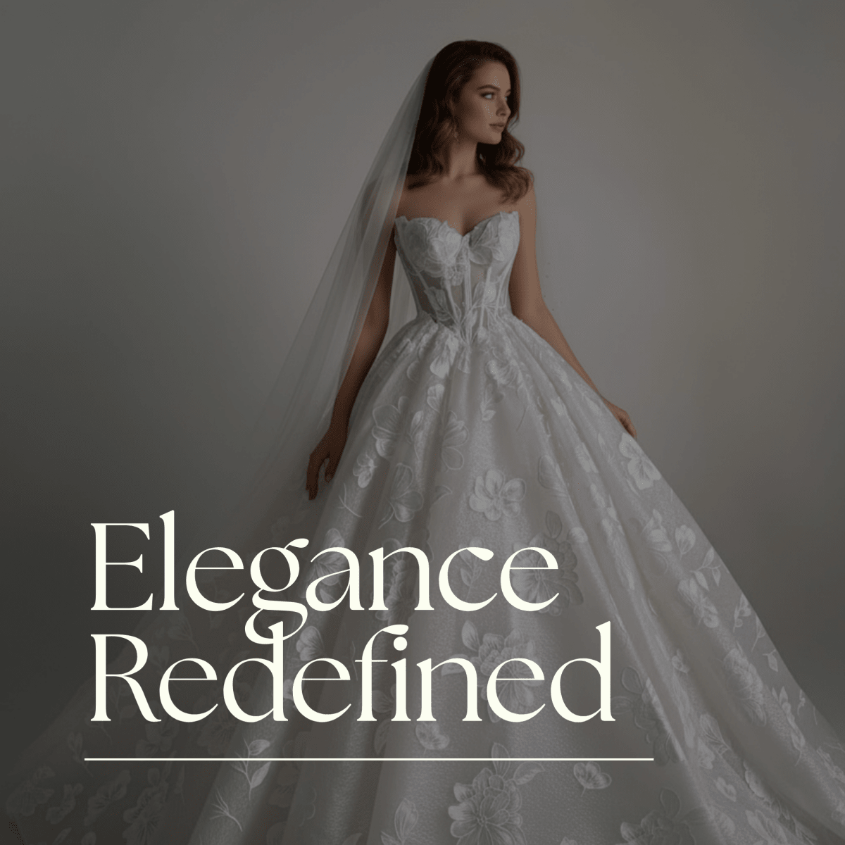 Exquisite Floral Ball Gown Wedding Dress – Diamond White | Silque Bridal - Wedding Dress - SilqueBridal
