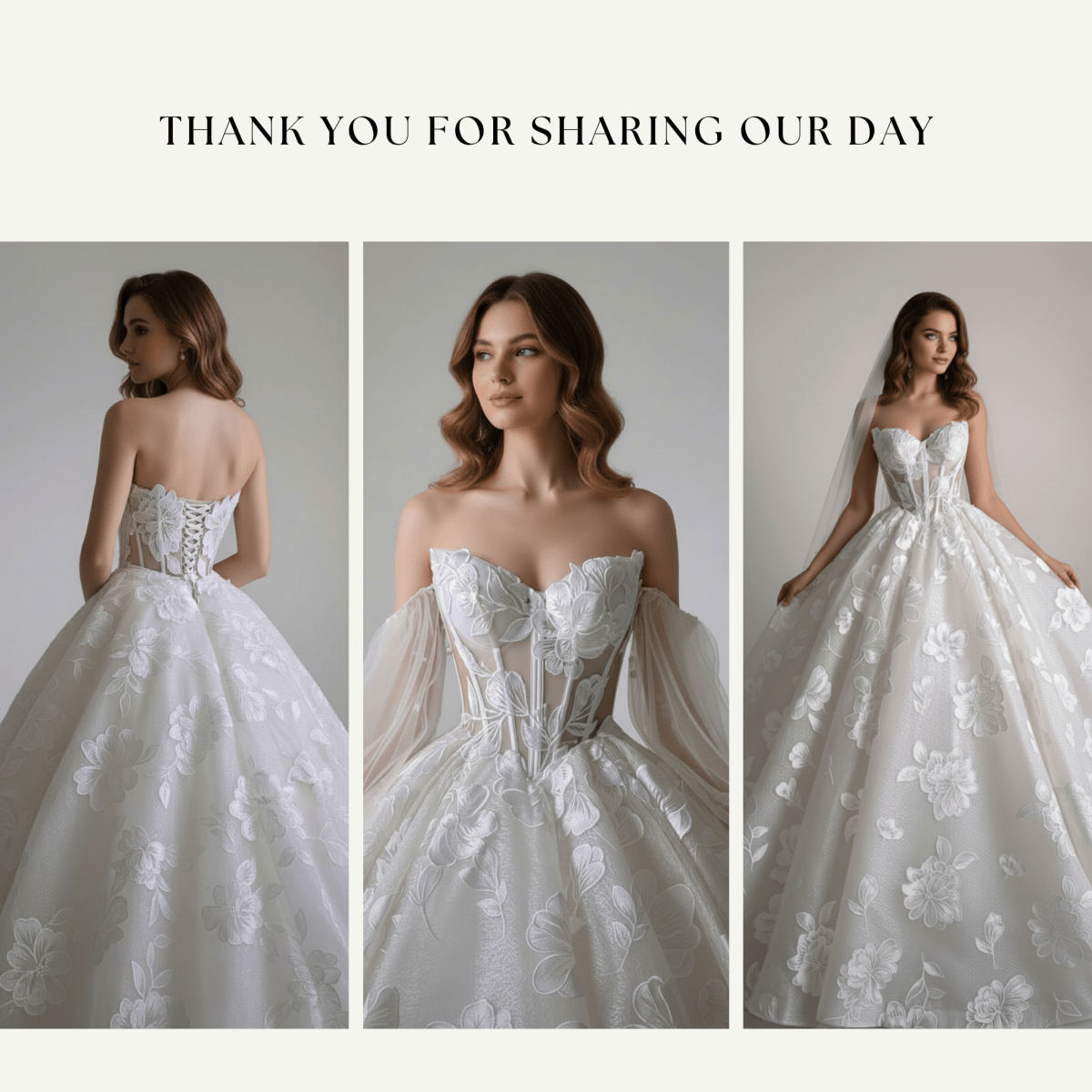 Exquisite Floral Ball Gown Wedding Dress – Diamond White | Silque Bridal - Wedding Dress - SilqueBridal