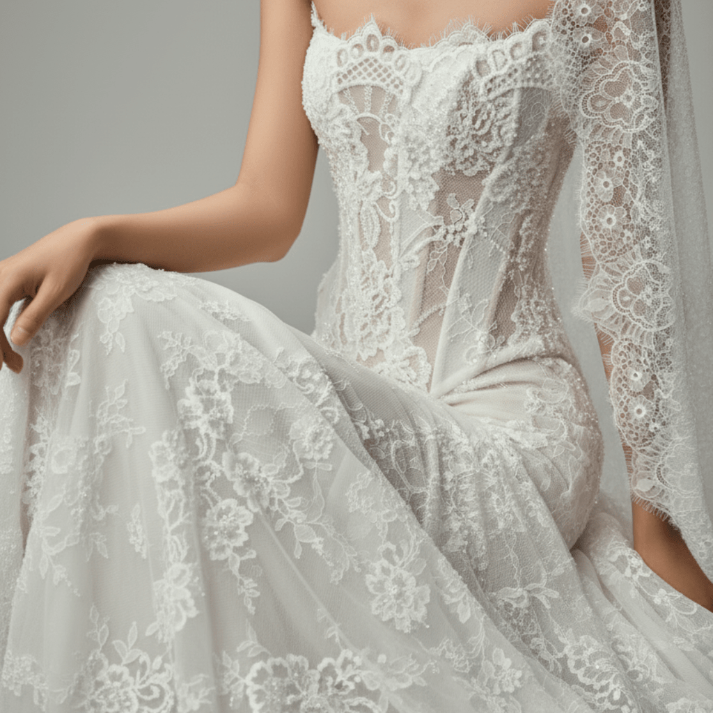 Lace Corset Wedding Dress – Modern Romantic Fit - Wedding Dress - SilqueBridal