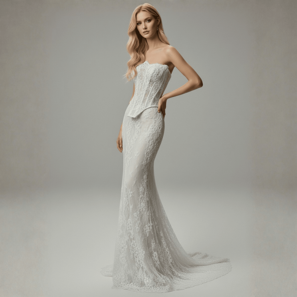 Lace Corset Wedding Dress – Modern Romantic Fit - Wedding Dress - SilqueBridal