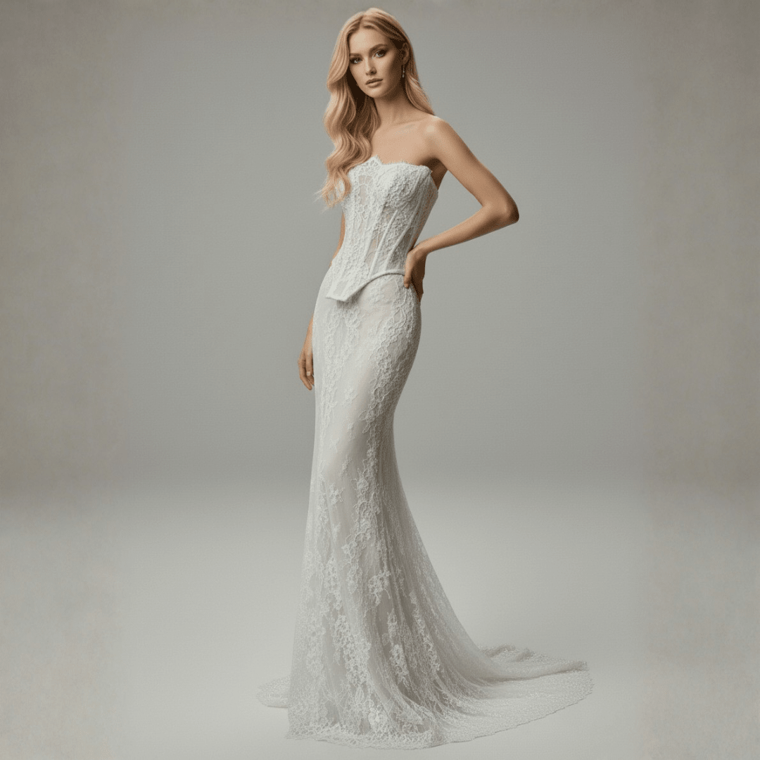Lace Corset Wedding Dress – Modern Romantic Fit - Wedding Dress - SilqueBridal