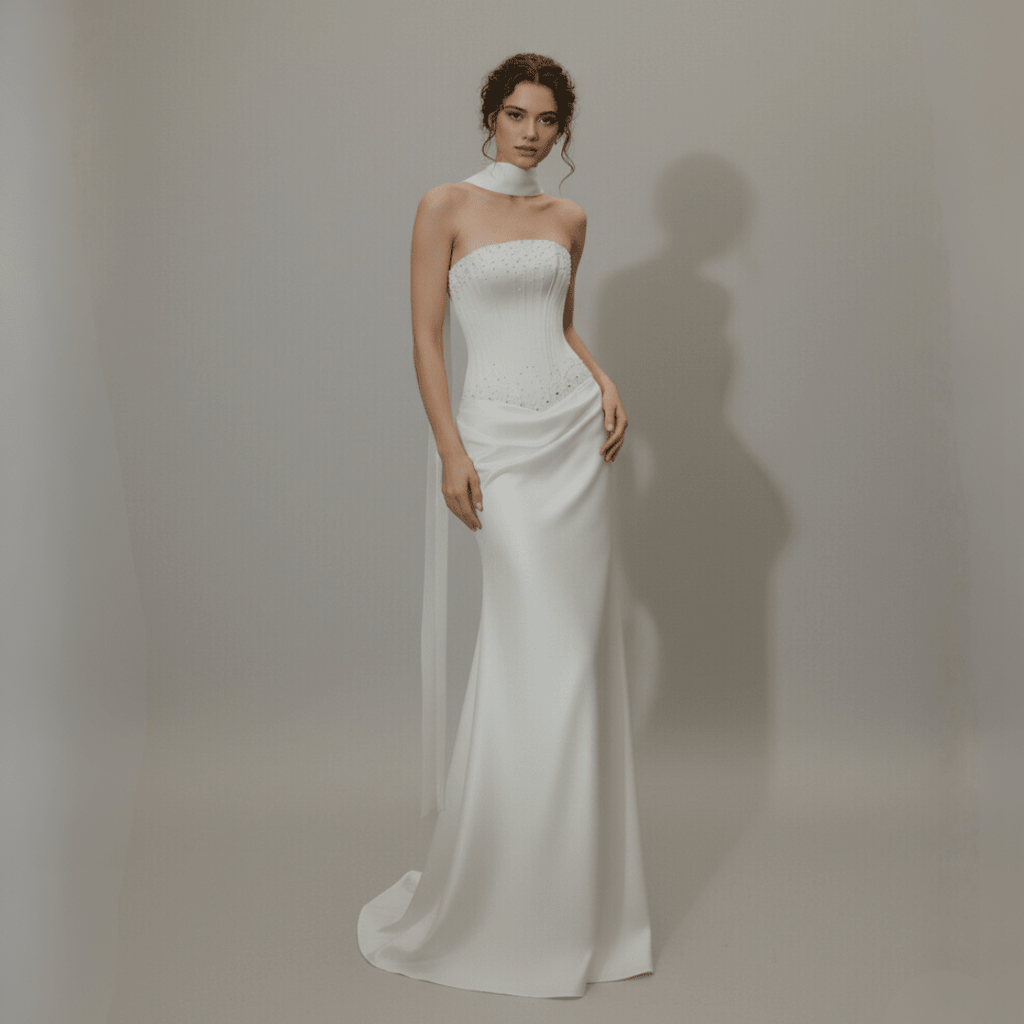 Modern Romantic Lace Fit and Flare Wedding Gown | Silque Bridal - Wedding Dress - SilqueBridal