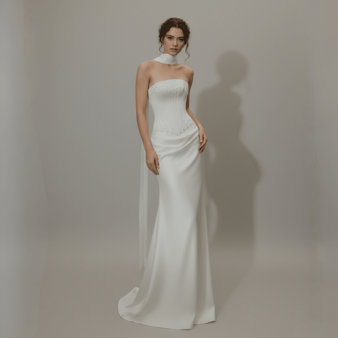 Modern Romantic Lace Fit and Flare Wedding Gown | Silque Bridal - Wedding Dress - SilqueBridal