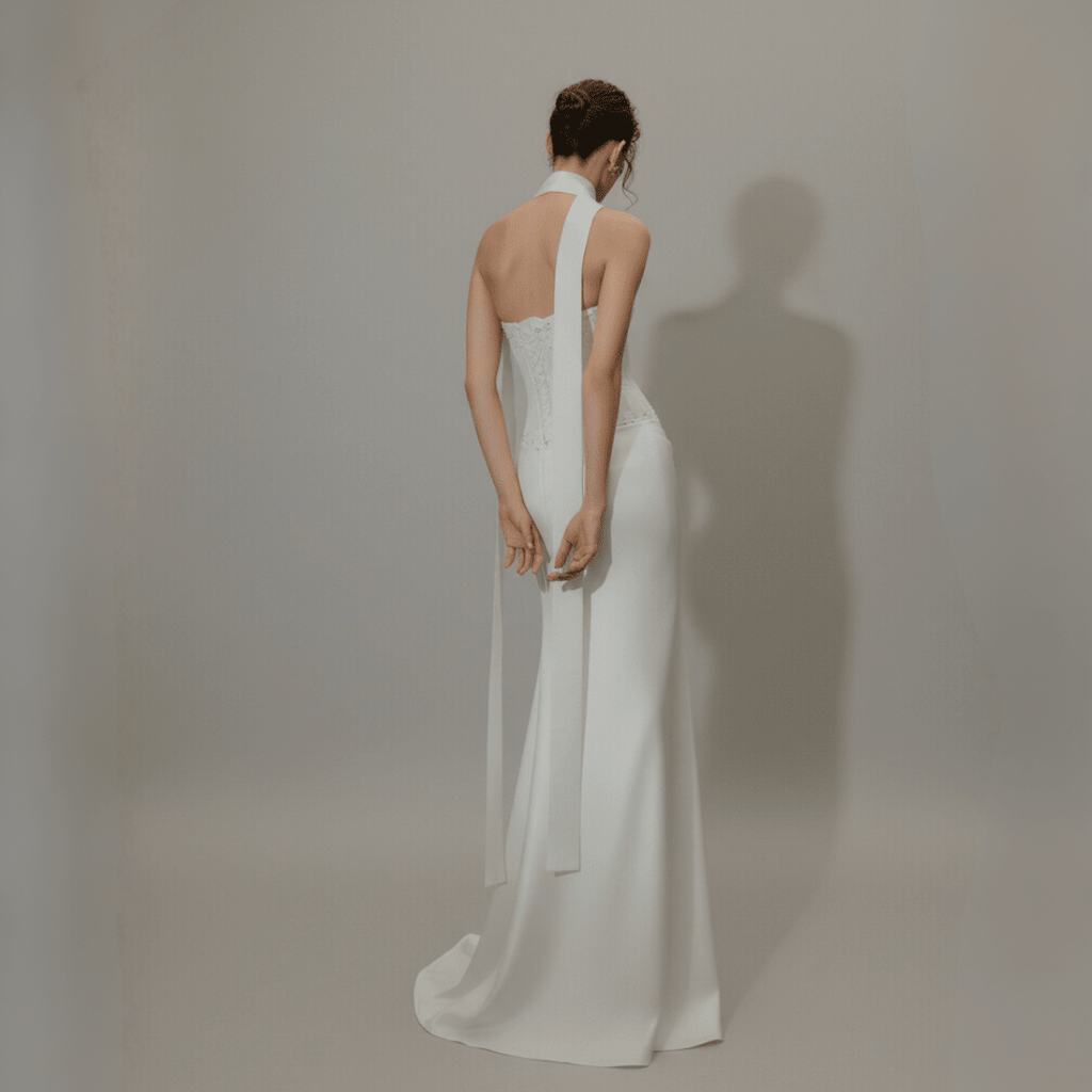 Modern Romantic Lace Fit and Flare Wedding Gown | Silque Bridal - Wedding Dress - SilqueBridal