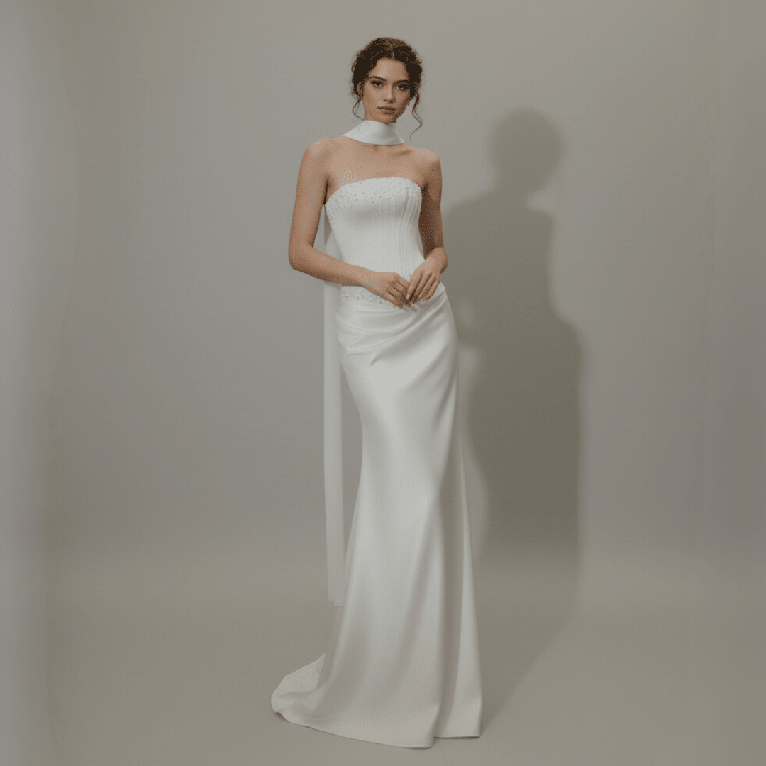 Modern Romantic Lace Fit and Flare Wedding Gown | Silque Bridal - Wedding Dress - SilqueBridal