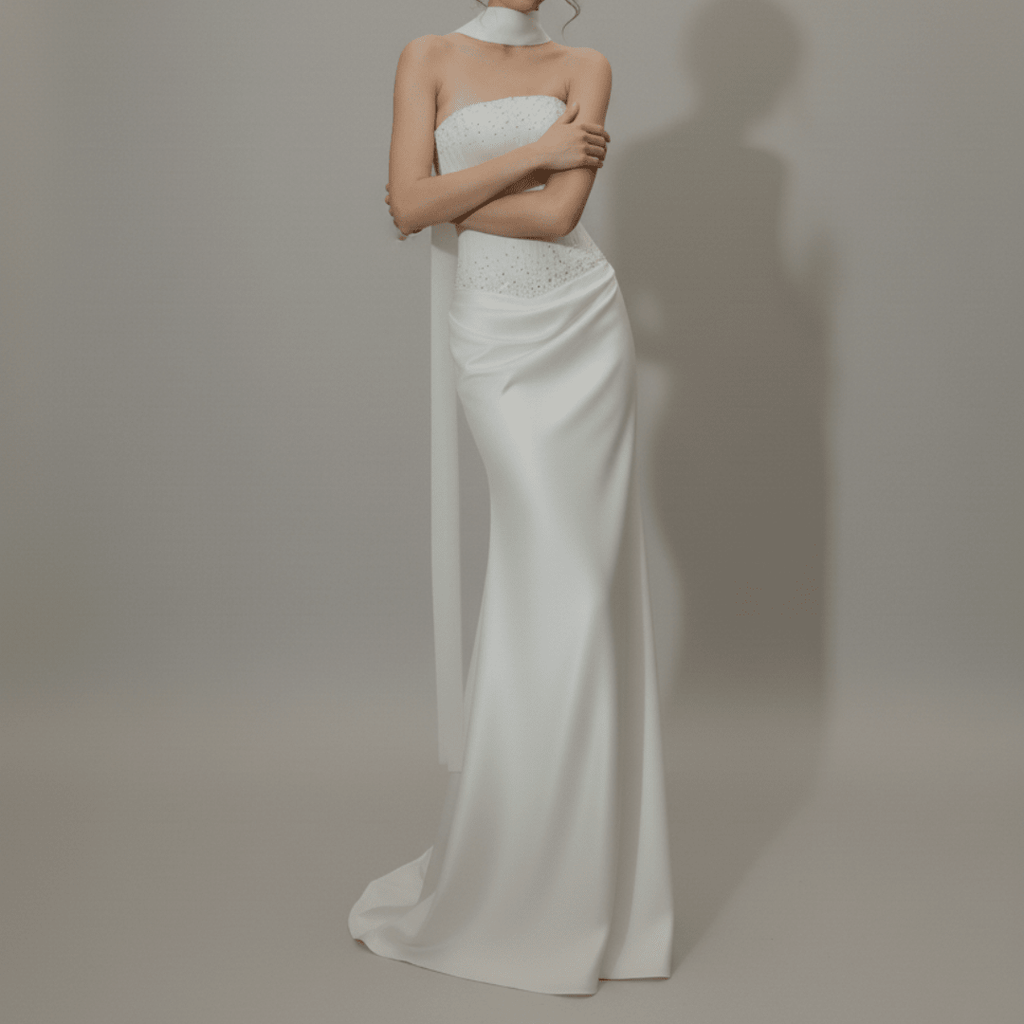 Modern Romantic Lace Fit and Flare Wedding Gown | Silque Bridal - Wedding Dress - SilqueBridal