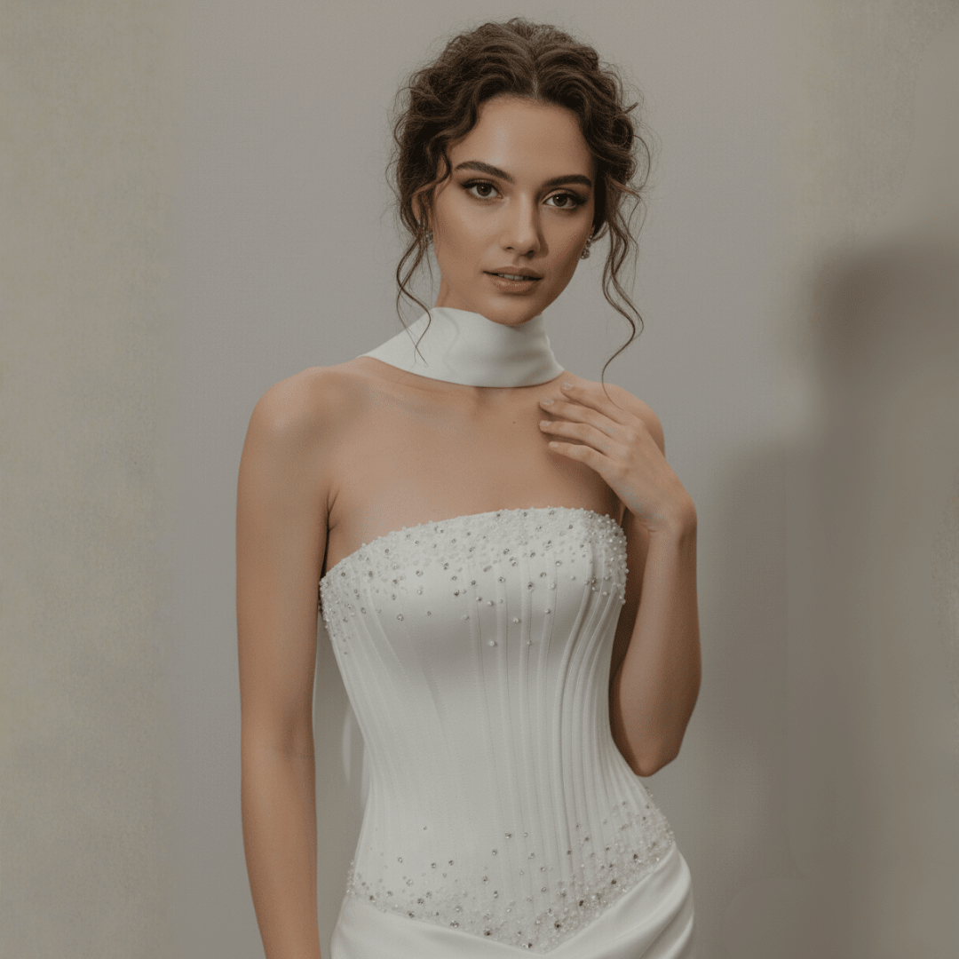 Modern Romantic Lace Fit and Flare Wedding Gown | Silque Bridal - Wedding Dress - SilqueBridal