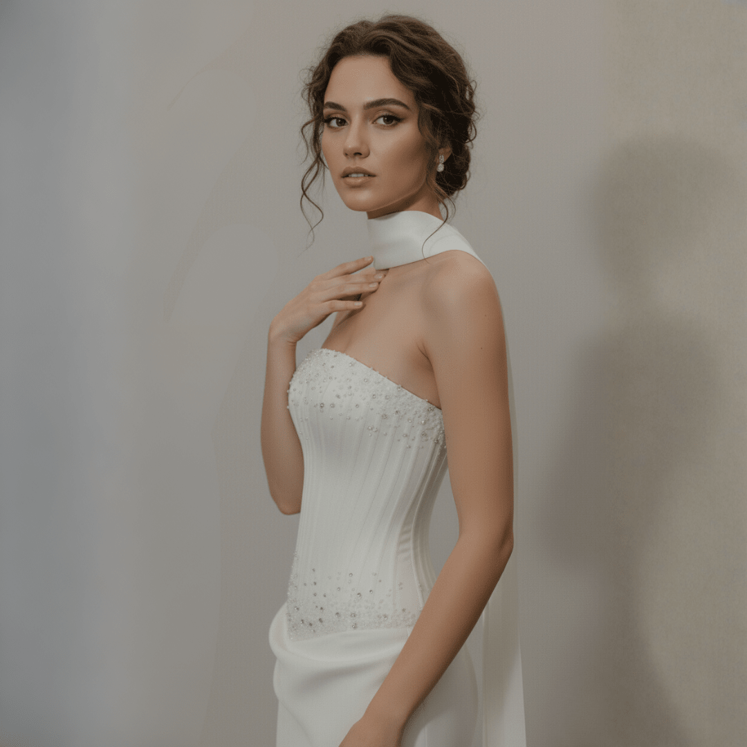 Modern Romantic Lace Fit and Flare Wedding Gown | Silque Bridal - Wedding Dress - SilqueBridal