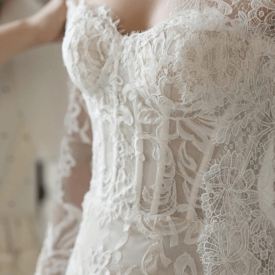 Off - Shoulder Long Sleeve Lace Wedding Dress – Timeless Romantic Elegance | Silque Bridal - Wedding Dress - SilqueBridal