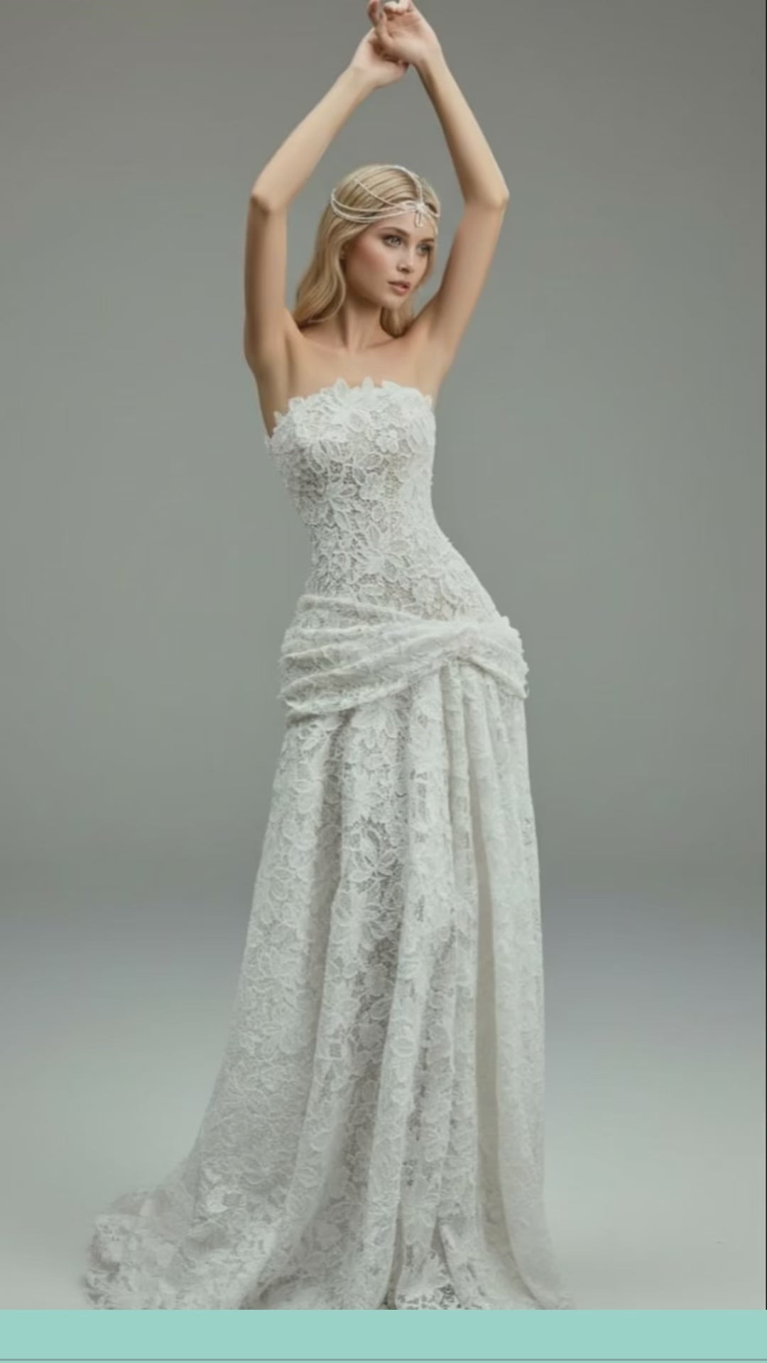 Strapless Lace Fit and Flare Wedding Dress – Modern Romantic Bridal Gown | Silque Bridal
