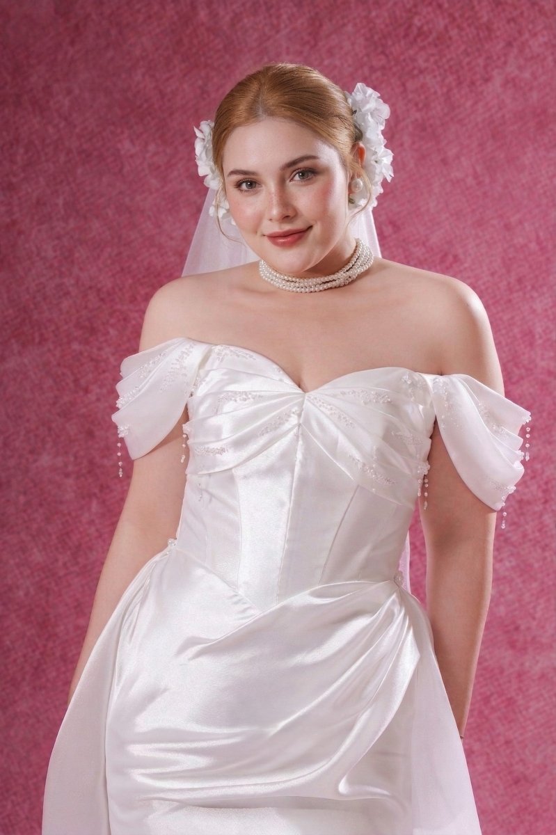 Satin Mermaid Wedding Dress Strapless Sweetheart Elegant Bridal Gown - Wedding Dress - SilqueBridal