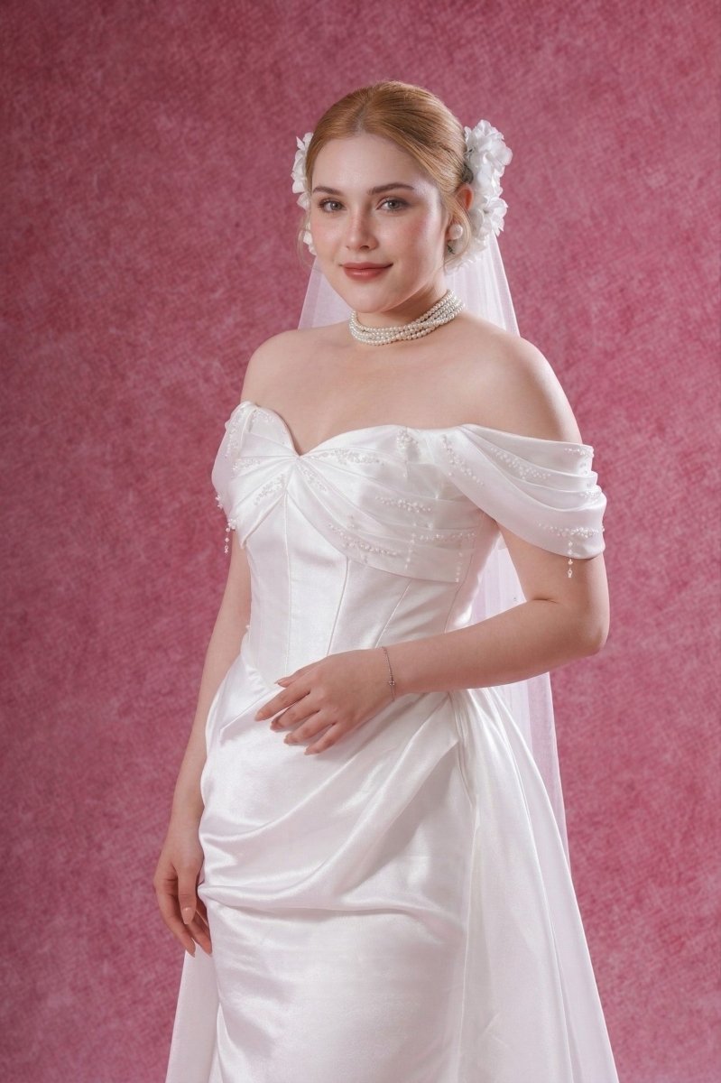 Satin Mermaid Wedding Dress Strapless Sweetheart Elegant Bridal Gown - Wedding Dress - SilqueBridal