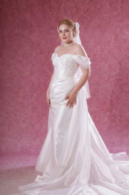 Satin Mermaid Wedding Dress Strapless Sweetheart Elegant Bridal Gown - Wedding Dress - SilqueBridal