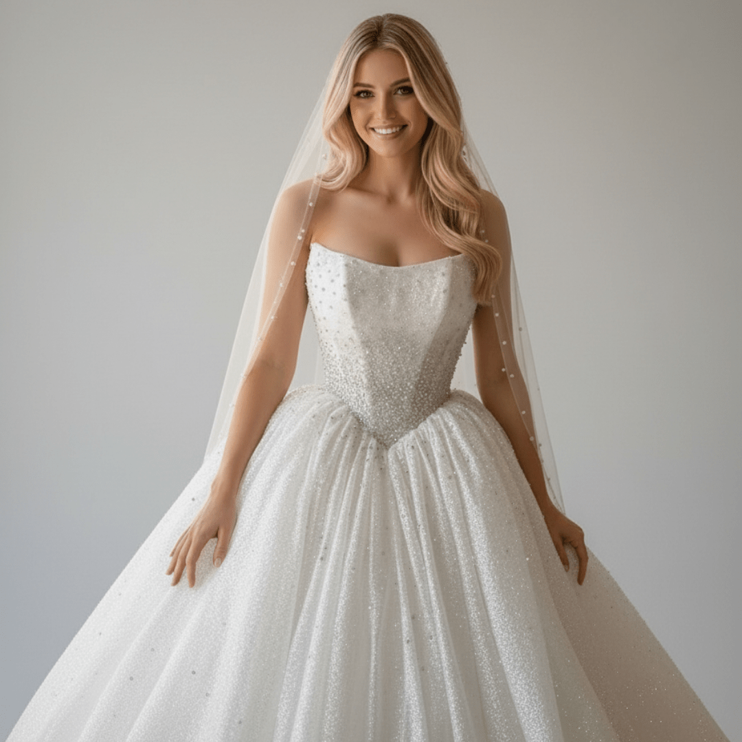 Sparkle Ball Gown Wedding Dress with Beaded Corset | Silque - Wedding Dress - SilqueBridal