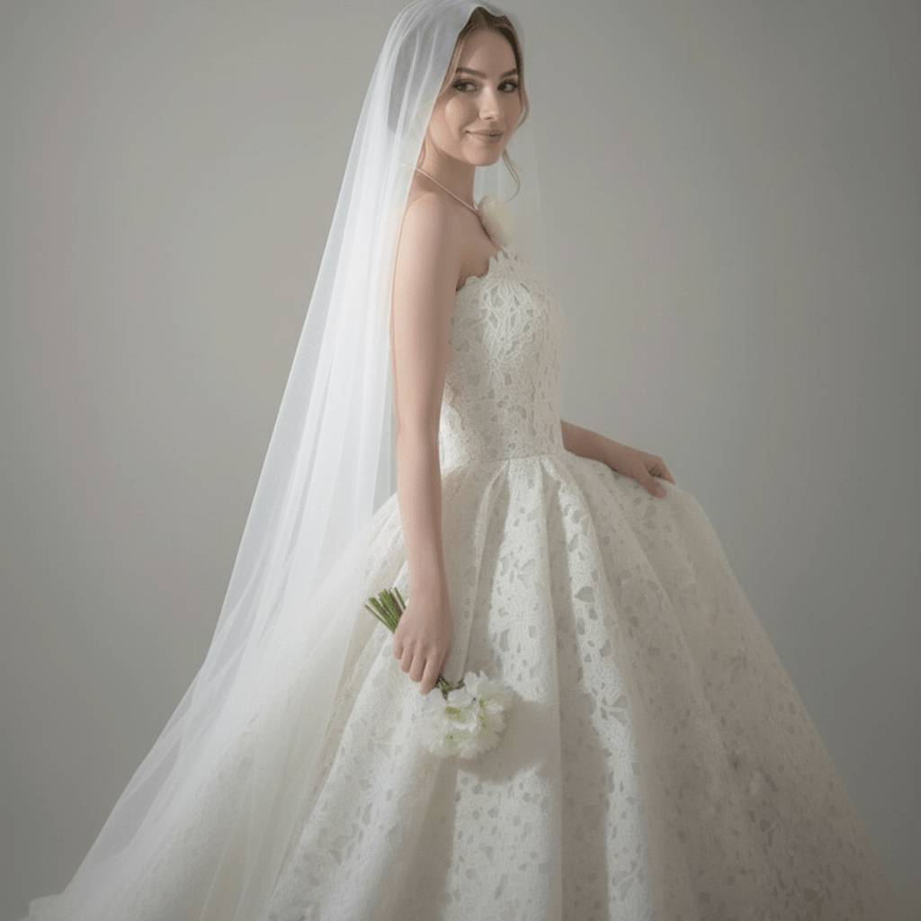 Strapless Lace Ball Gown Wedding Dress with Structured Bodice | Silque - Wedding Dress - SilqueBridal