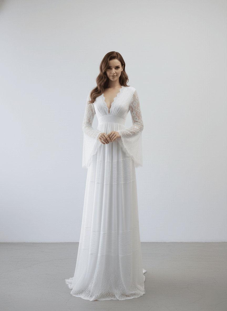white by vera wang bell sleeve lace wedding dress Wedding Dresses & Bridal Gowns - Find Your Dress at David's Bridal